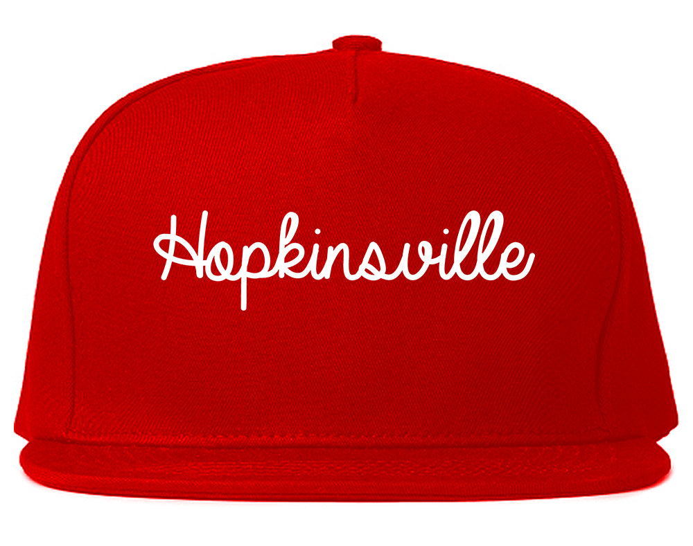 Hopkinsville Kentucky KY Script Mens Snapback Hat Red