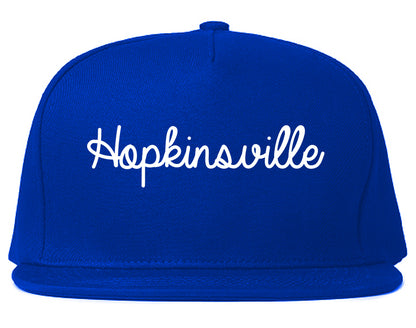 Hopkinsville Kentucky KY Script Mens Snapback Hat Royal Blue