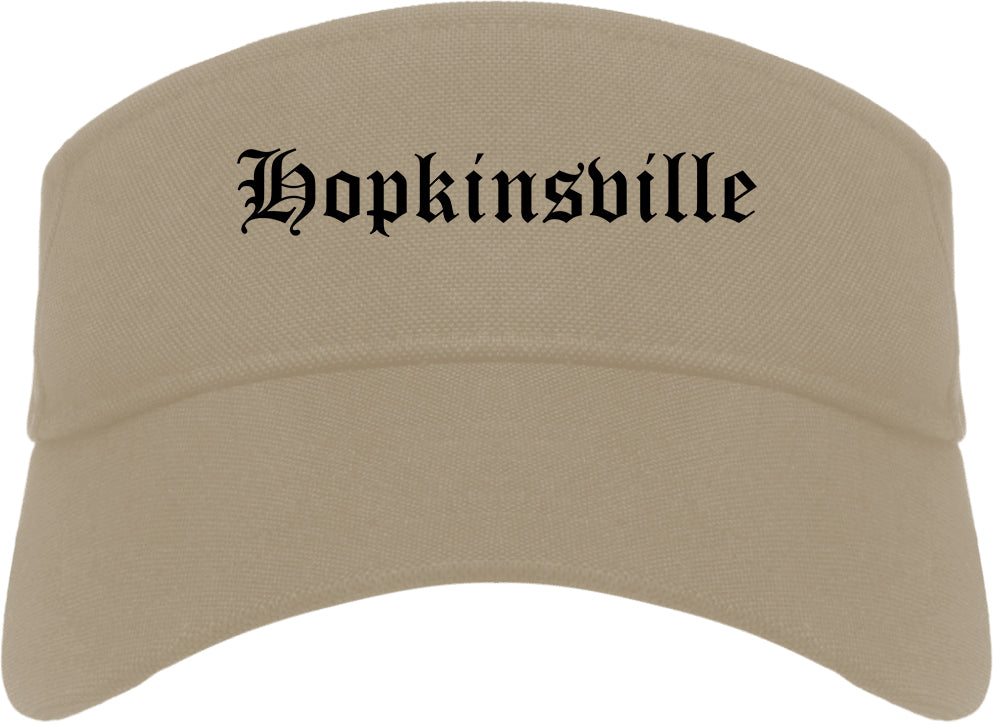 Hopkinsville Kentucky KY Old English Mens Visor Cap Hat Khaki