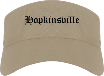 Hopkinsville Kentucky KY Old English Mens Visor Cap Hat Khaki