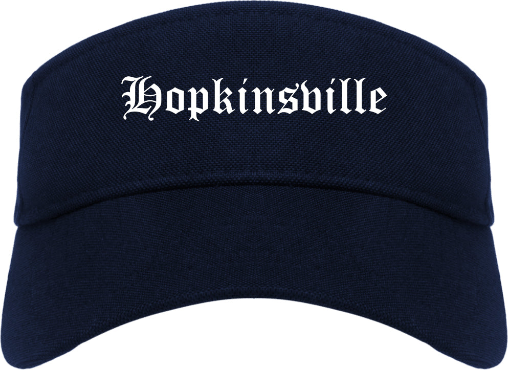 Hopkinsville Kentucky KY Old English Mens Visor Cap Hat Navy Blue