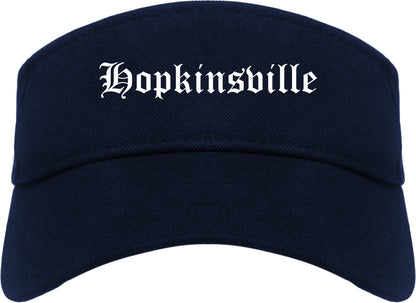 Hopkinsville Kentucky KY Old English Mens Visor Cap Hat Navy Blue