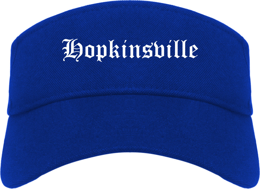Hopkinsville Kentucky KY Old English Mens Visor Cap Hat Royal Blue