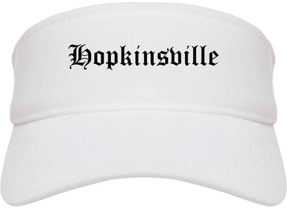 Hopkinsville Kentucky KY Old English Mens Visor Cap Hat White