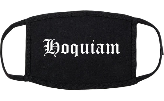 Hoquiam Washington WA Old English Cotton Face Mask Black