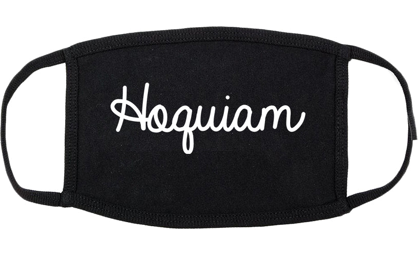 Hoquiam Washington WA Script Cotton Face Mask Black