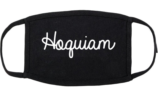 Hoquiam Washington WA Script Cotton Face Mask Black