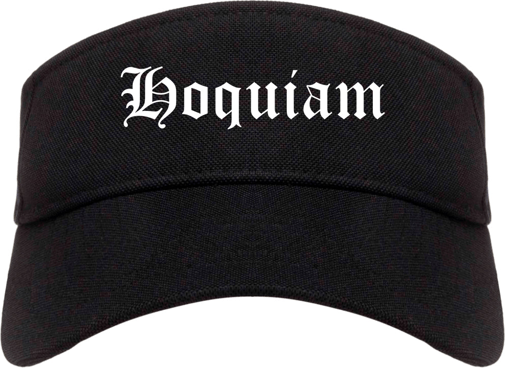 Hoquiam Washington WA Old English Mens Visor Cap Hat Black
