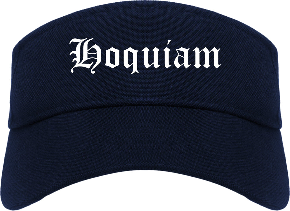 Hoquiam Washington WA Old English Mens Visor Cap Hat Navy Blue