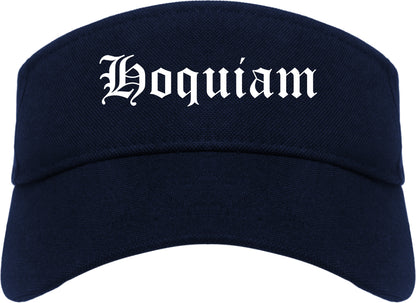 Hoquiam Washington WA Old English Mens Visor Cap Hat Navy Blue