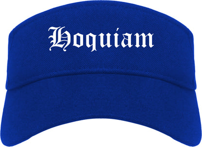 Hoquiam Washington WA Old English Mens Visor Cap Hat Royal Blue