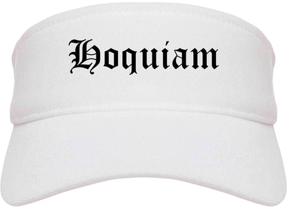 Hoquiam Washington WA Old English Mens Visor Cap Hat White