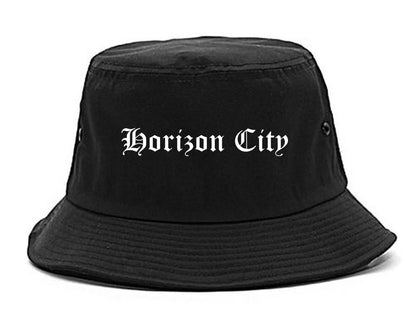 Horizon City Texas TX Old English Mens Bucket Hat Black