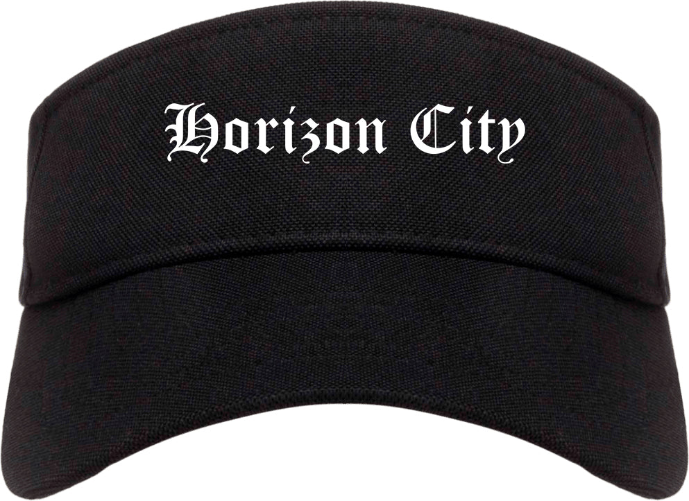 Horizon City Texas TX Old English Mens Visor Cap Hat Black