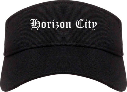 Horizon City Texas TX Old English Mens Visor Cap Hat Black