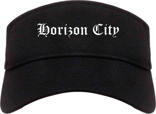 Horizon City Texas TX Old English Mens Visor Cap Hat Black