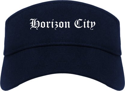 Horizon City Texas TX Old English Mens Visor Cap Hat Navy Blue