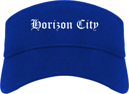 Horizon City Texas TX Old English Mens Visor Cap Hat Royal Blue