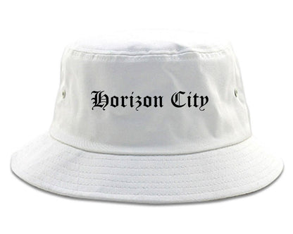 Horizon City Texas TX Old English Mens Bucket Hat White