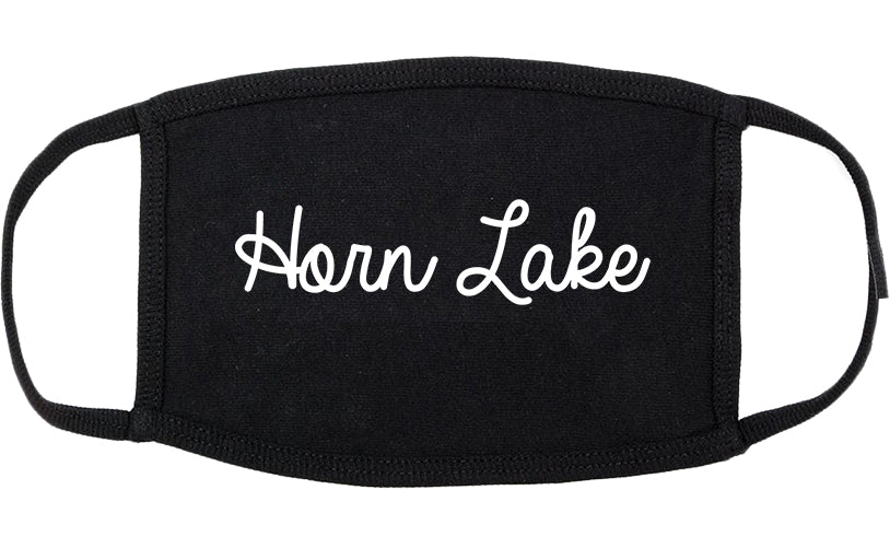 Horn Lake Mississippi MS Script Cotton Face Mask Black