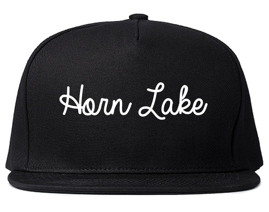 Horn Lake Mississippi MS Script Mens Snapback Hat Black