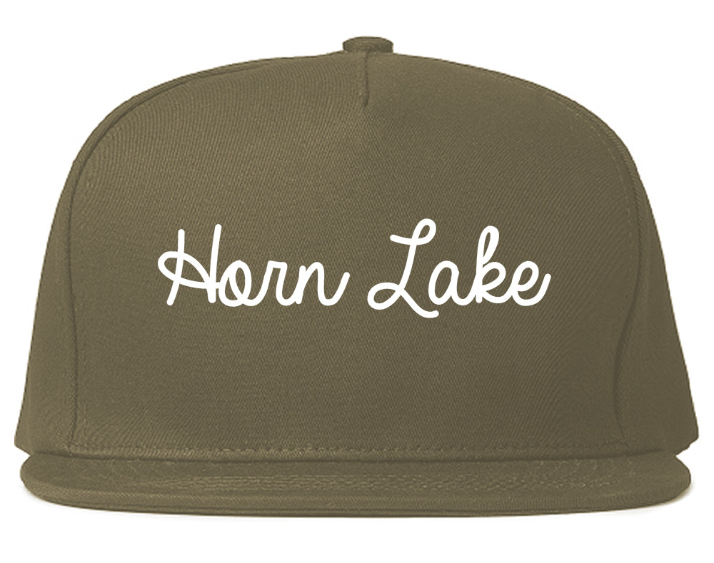 Horn Lake Mississippi MS Script Mens Snapback Hat Grey