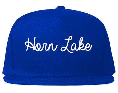 Horn Lake Mississippi MS Script Mens Snapback Hat Royal Blue