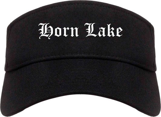 Horn Lake Mississippi MS Old English Mens Visor Cap Hat Black