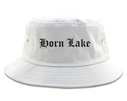 Horn Lake Mississippi MS Old English Mens Bucket Hat White