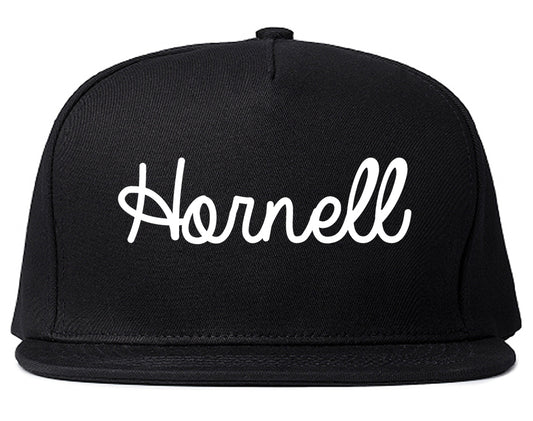 Hornell New York NY Script Mens Snapback Hat Black