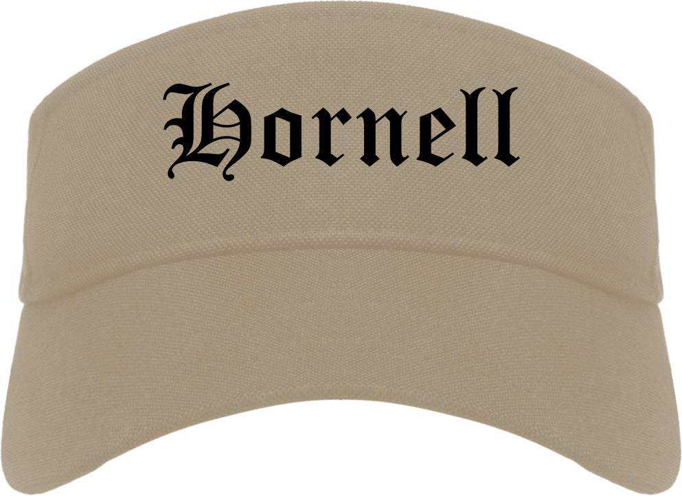 Hornell New York NY Old English Mens Visor Cap Hat Khaki
