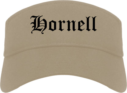 Hornell New York NY Old English Mens Visor Cap Hat Khaki