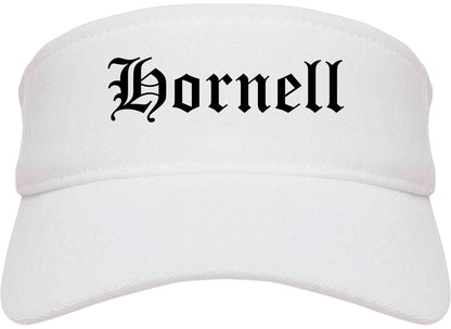 Hornell New York NY Old English Mens Visor Cap Hat White