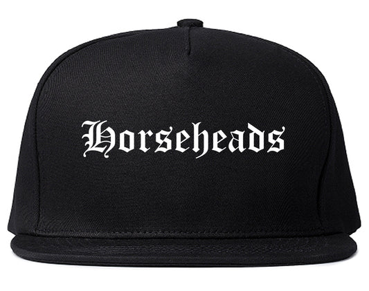 Horseheads New York NY Old English Mens Snapback Hat Black