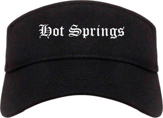 Hot Springs Arkansas AR Old English Mens Visor Cap Hat Black