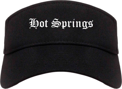 Hot Springs Arkansas AR Old English Mens Visor Cap Hat Black