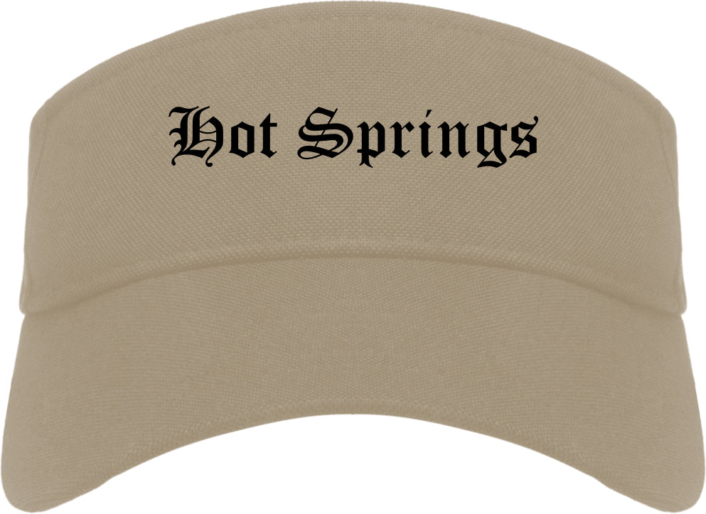 Hot Springs Arkansas AR Old English Mens Visor Cap Hat Khaki