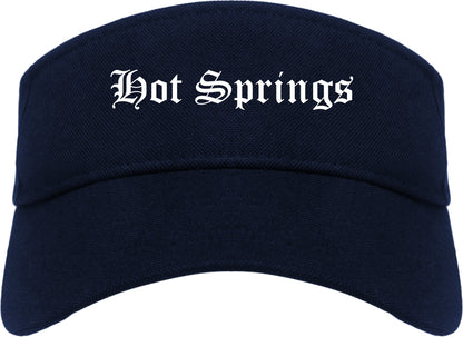 Hot Springs Arkansas AR Old English Mens Visor Cap Hat Navy Blue