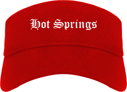 Hot Springs Arkansas AR Old English Mens Visor Cap Hat Red