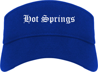 Hot Springs Arkansas AR Old English Mens Visor Cap Hat Royal Blue