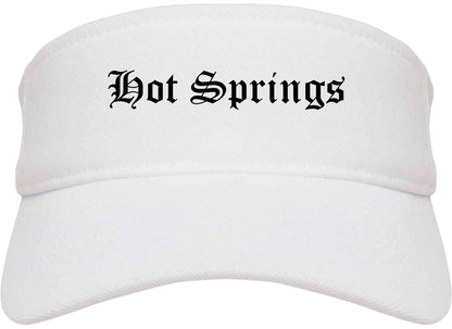Hot Springs Arkansas AR Old English Mens Visor Cap Hat White