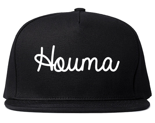 Houma Louisiana LA Script Mens Snapback Hat Black