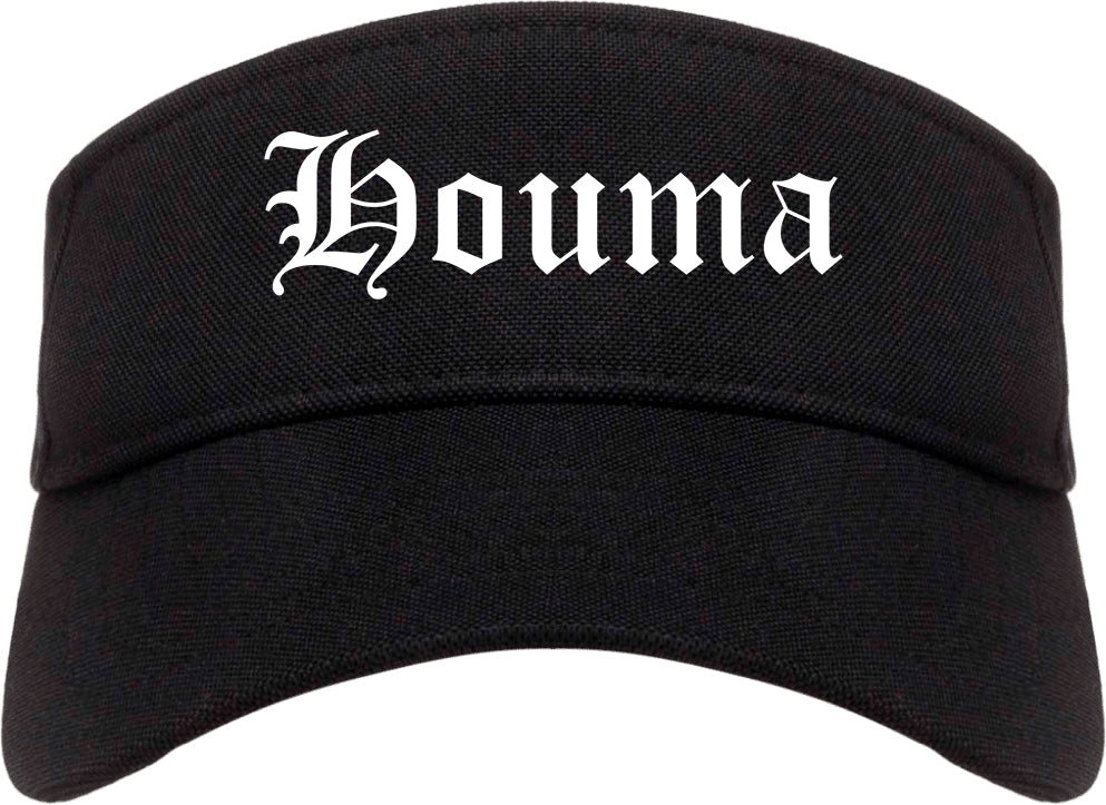Houma Louisiana LA Old English Mens Visor Cap Hat Black