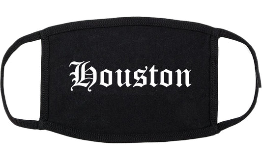 Houston Texas TX Old English Cotton Face Mask Black