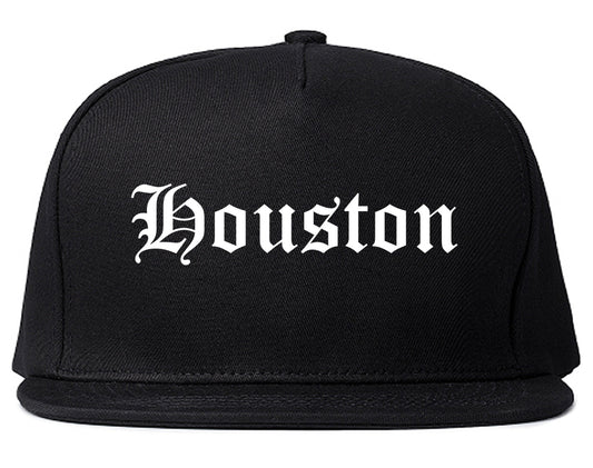 Houston Texas TX Old English Mens Snapback Hat Black
