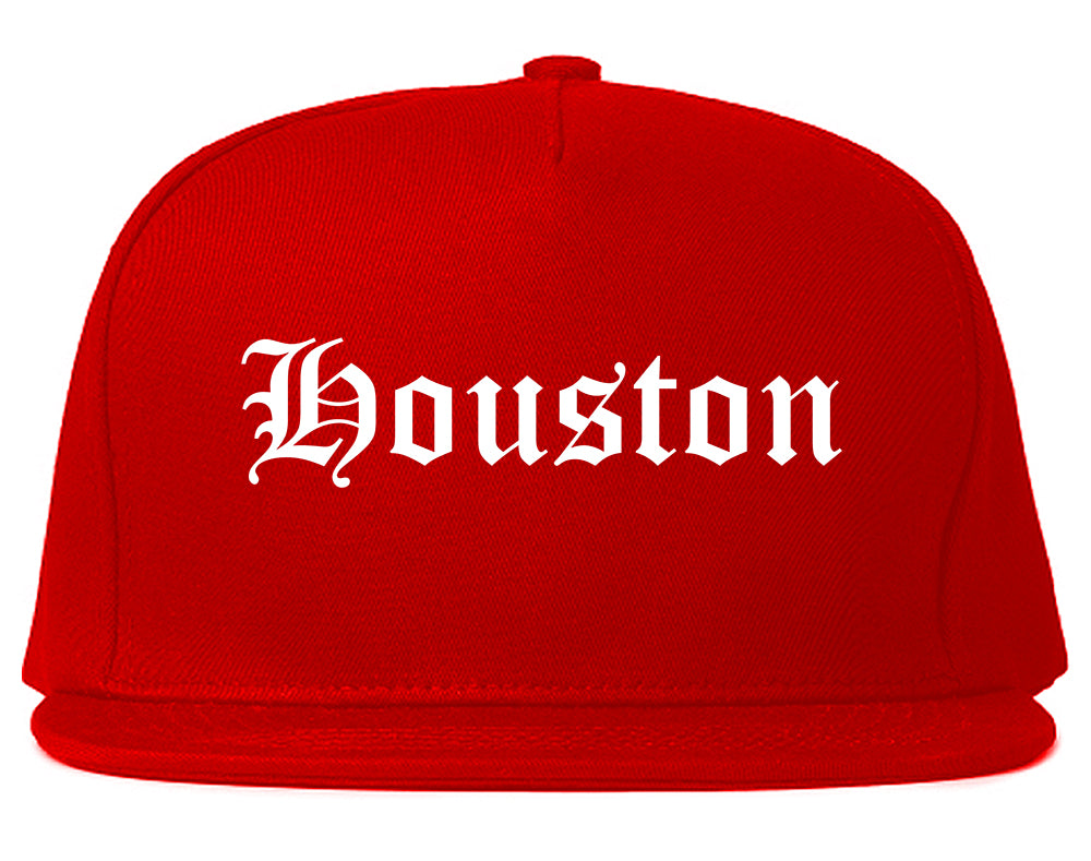 Houston Texas TX Old English Mens Snapback Hat Red