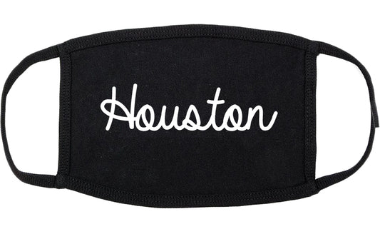 Houston Texas TX Script Cotton Face Mask Black
