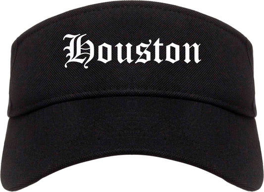 Houston Texas TX Old English Mens Visor Cap Hat Black