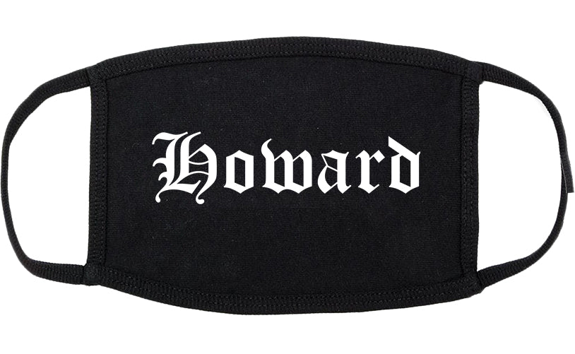 Howard Wisconsin WI Old English Cotton Face Mask Black