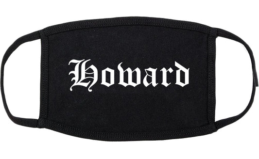 Howard Wisconsin WI Old English Cotton Face Mask Black
